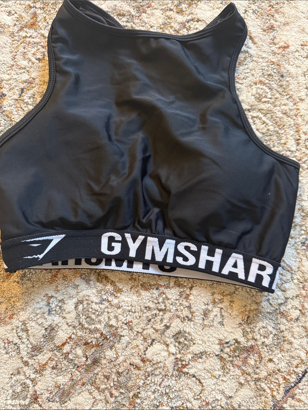 Gymshark Black High-Neck Logo Sports Bikini Top